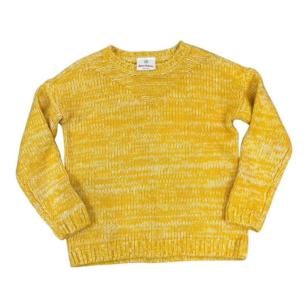 Hanna Andersson Kids Size 5 110 Yellow Cotton Wool Pullover Sweater